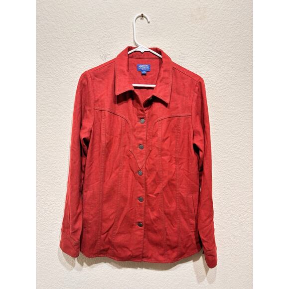 Pendleton red wool women’s shirt flannel western style medium - Picture 2 of 8